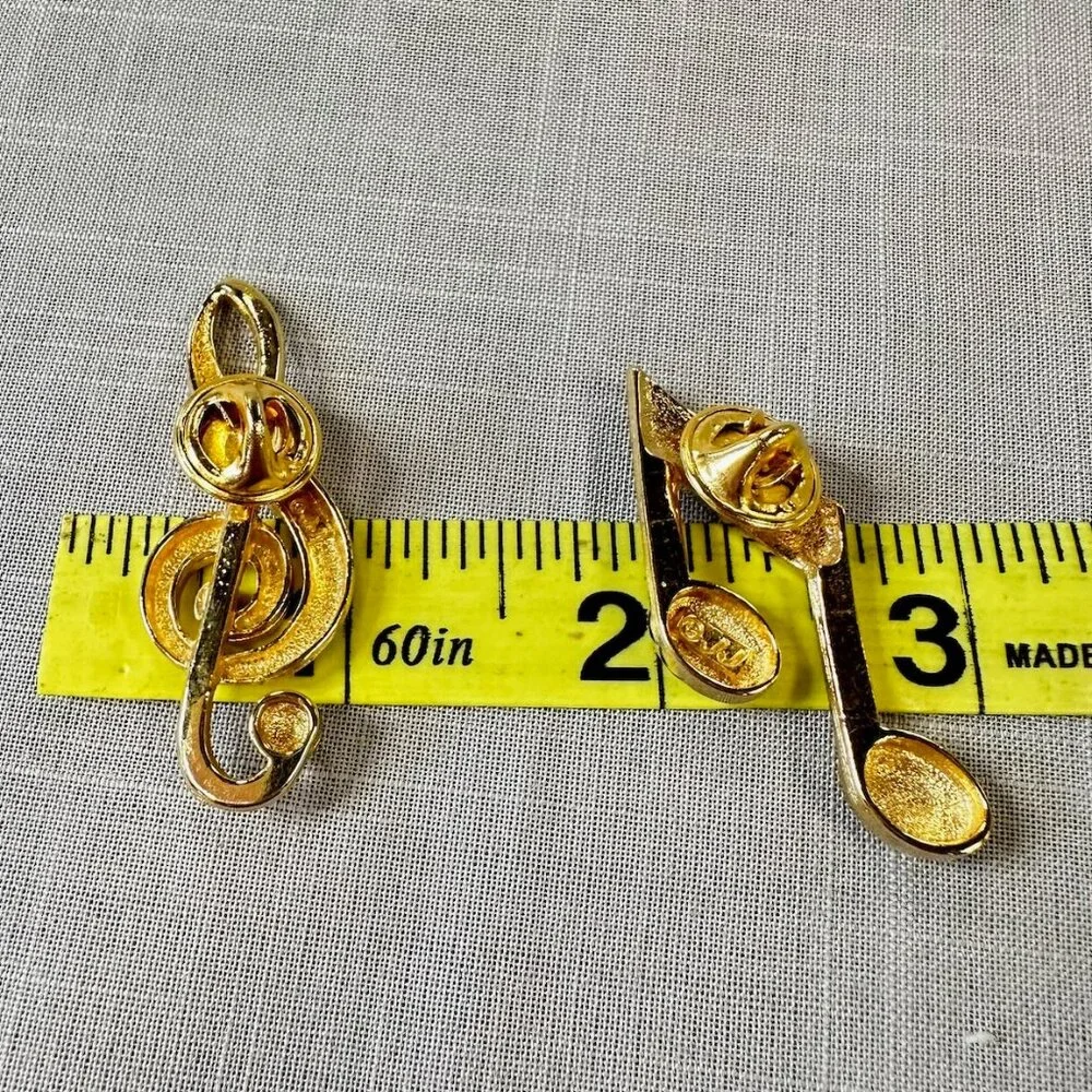 Vintage JJ Gold Tone Music Pins - Picture 10 of 11